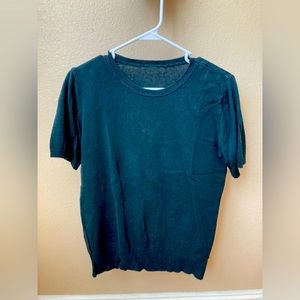 Black Short Sleeve Sweater Top